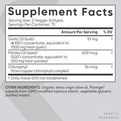 Vegan certified badge with plant-based softgels