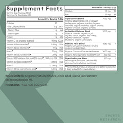 Prebiotic fiber and digestive enzyme blend in the Greens Powder