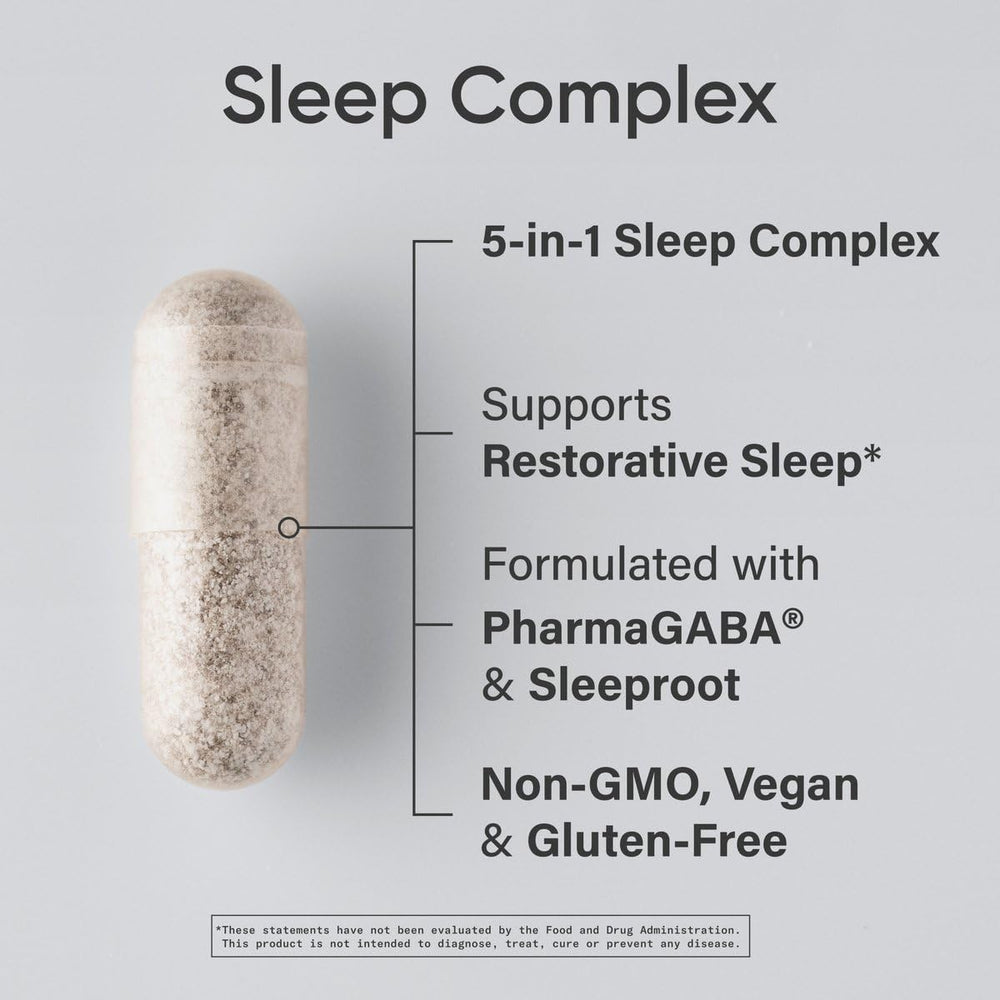 Sports Research Sleep Complex label close-up highlighting valerian and magnesium for relaxing nights