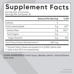 Made in USA in a cGMP facility label for Tart Cherry Gummies