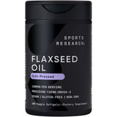 Sports Research vegan flaxseed oil 1200mg bottle label