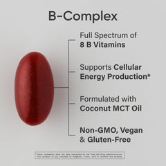 Close-up of Veggie B-Complex softgels inside the bottle