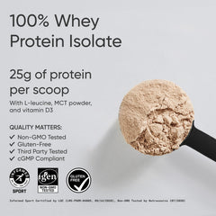 Back view showing nutrition facts panel on Sports Research Whey Protein Dutch Chocolate 5 lb