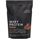 Front view of Sports Research Whey Protein Dutch Chocolate 5 lb tub