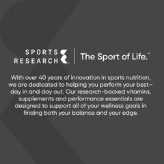 Nutrition facts panel for Sports Research Whey Protein Isolate