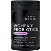 Front view of Sports Research Women's Probiotics 65B CFU Cranberry bottle