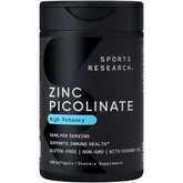 Sports Research Zinc Picolinate 50mg bottle on white