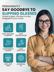 Close-up of white rectangular silicone nose pad for glasses