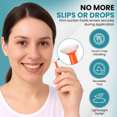 Prosthetic eye scleral lens accessory with orange holder