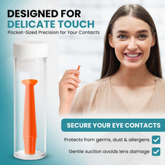 Sterile lens remover tool in clear case