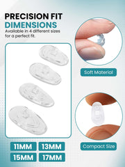 Soft silicone 17mm nose pads for glasses with screw-in installation