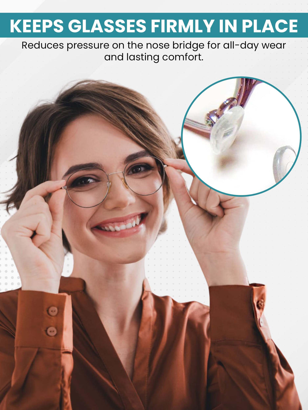 Universal 17mm silicone nose pads for eyewear, screw-in style