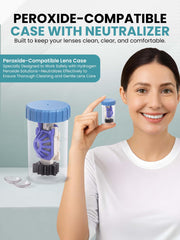 Neutralizing disc at the bottom of the peroxide lens case