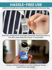 Portable travel-friendly contact lens case