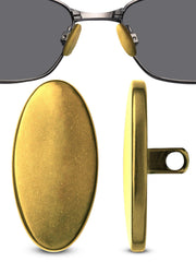 Gold finish titanium 13mm oval nose pads for glasses