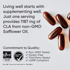 Close-up of CLA softgel capsules