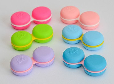 Sports World Vision 3PC Light Blue Macaroon Contact Lens Case - compact, portable, leakproof
