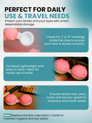 Hippo contact lens case ready for travel, compact design