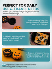 Christmas-themed red lens case for travel storage