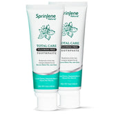 Front view of SprinJene fluoride-free toothpaste 2-pack