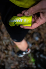 Spring Energy Awesome Sauce label closeup highlights cinnamon apple pie flavor and clean ingredients