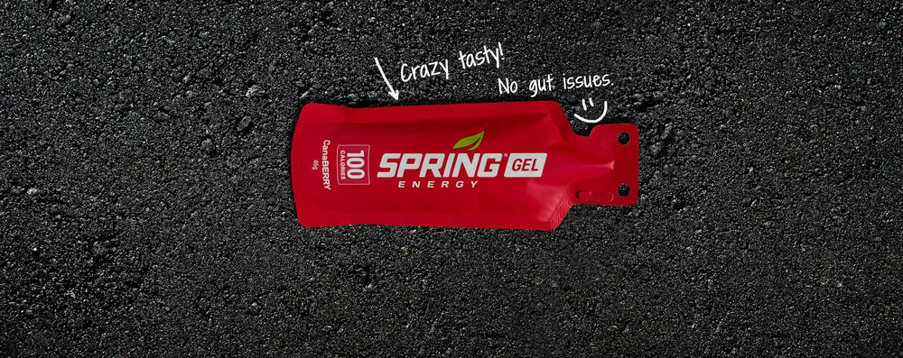 Spring Energy Energlee gel variety tubes demonstrates gut-friendly fueling with real-food ingredients.