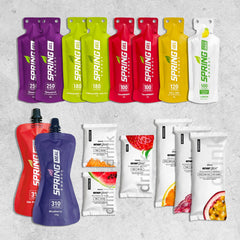 Spring Energy Energlee pack front view for real-food fueling on endurance workouts.