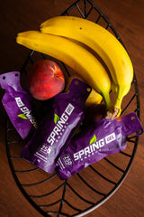 Spring Energy Speednut caffeine gel in-use during cycling for sustained energy