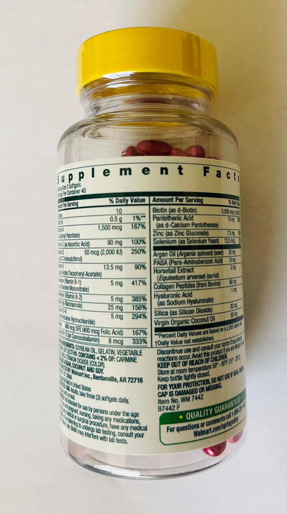 Spring Valley Biotin Hair Skin Nails packaging and product details