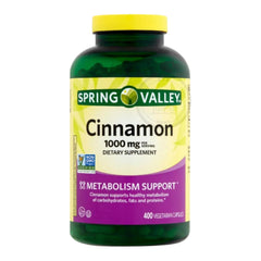 Spring Valley Cinnamon 1000 mg bottle – back label
