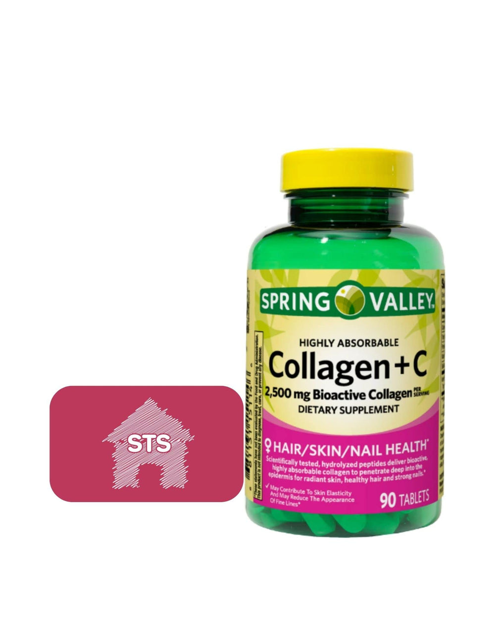 Spring Valley Collagen + C 2,500 mg bioactive collagen bottle front view