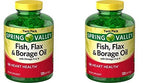 Spring Valley Fish, Flax & Borage Oil Softgels – front view with 2-pack