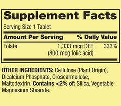Close-up of Spring Valley Folate 1,333 mcg tablet