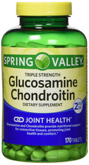 Bottle label for Spring Valley Glucosamine Chondroitin Triple Strength 340 tablets Twin Pack