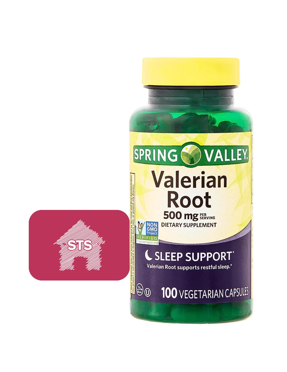 Spring Valley Valerian Root Capsules bottle with label