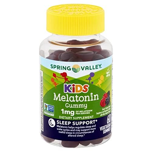 Spring Valley Vegetarian Melatonin Gummies for Kids – Sleep Support, 60-count bottle
