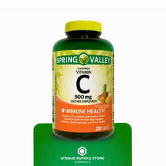 Two-pack of Spring Valley Vitamin C chewable tablets with 7-day pill organizer