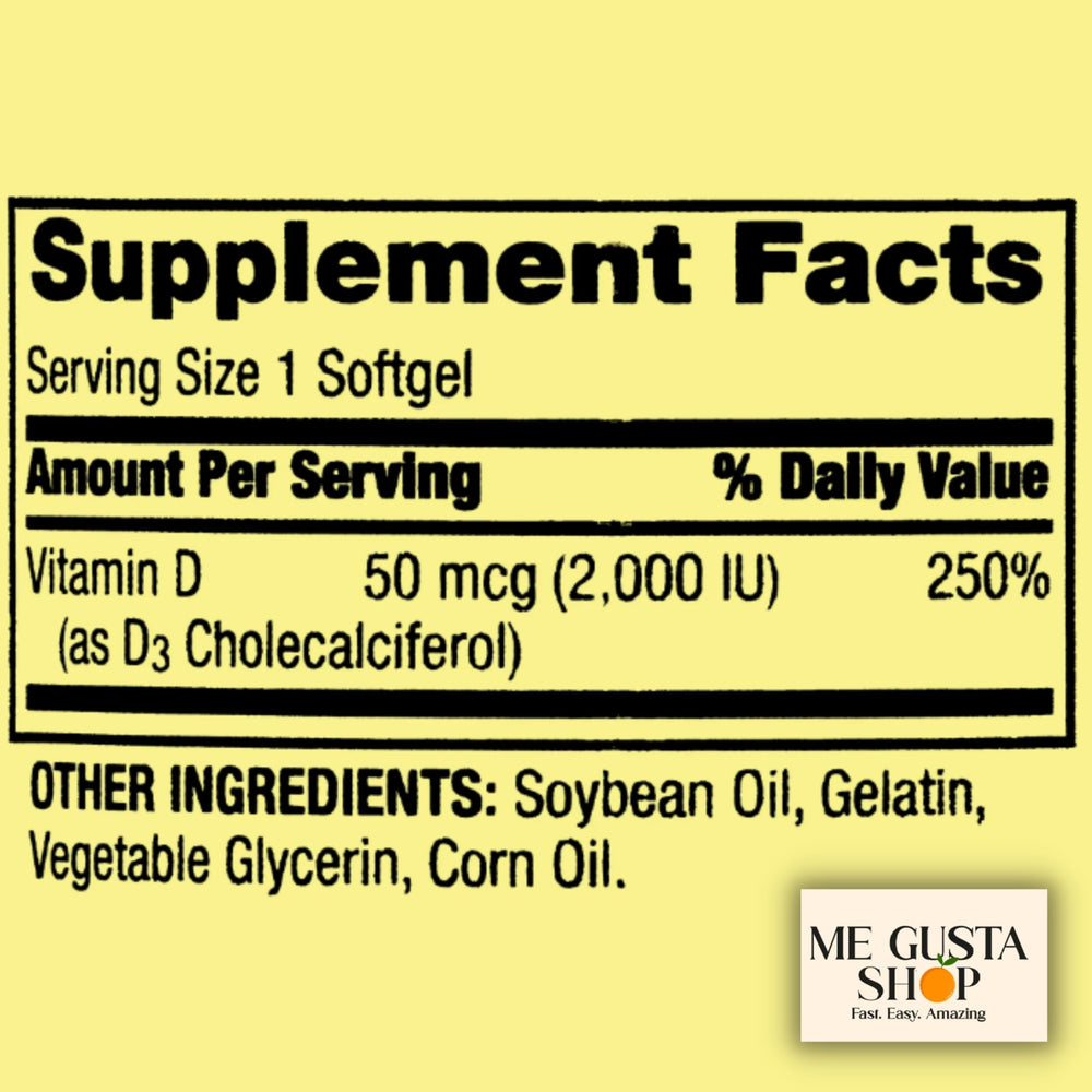 Back label displaying dosage and supplement facts