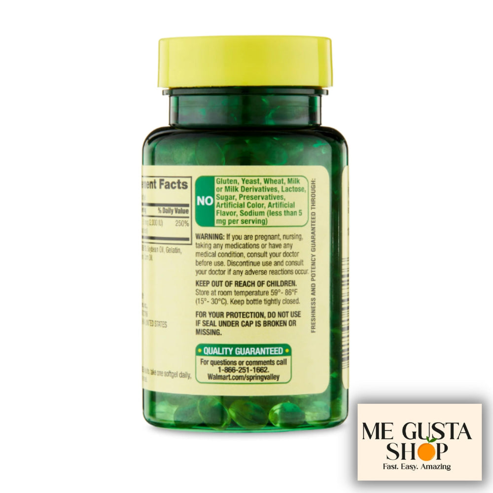 Close-up of bottle label highlighting 50 mcg (2,000 IU)