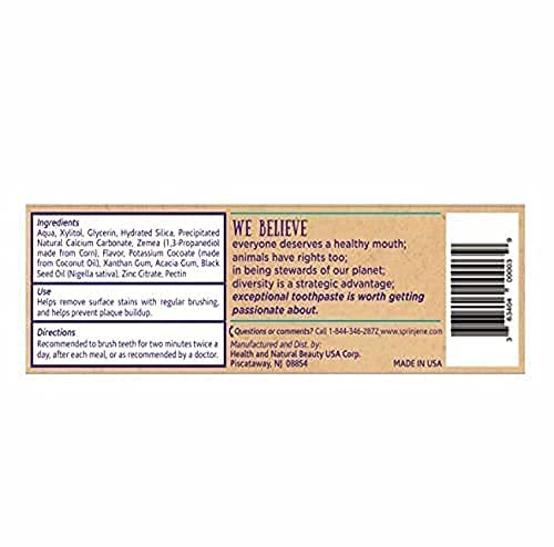 Four-pack box of SprinJene Natural Children's Toothpaste