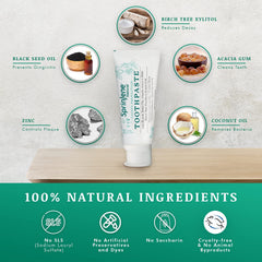 4-pack packaging and branding of SprinJene toothpaste
