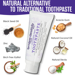 Natural vegan ingredients used in SprinJene toothpaste