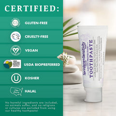 Vegan, cruelty-free, halal and kosher certified toothpaste
