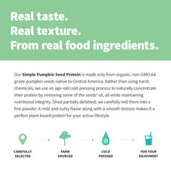 Sprout Living organic pumpkin seed protein panel shows no artificial additives.
