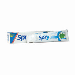 Spry Natural Xylitol Toothpaste 5oz tube with peppermint label