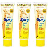 Spry Strawberry Banana Xylitol Toothpaste for Babies and Kids – 2 oz (Pack of 3) - Front label