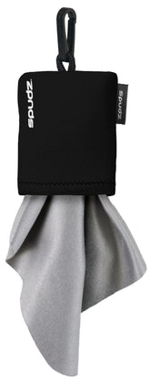 SPUDZ Classic microfiber lens cleaner in a black clip-on pouch (10x10 inches)