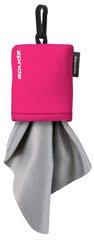 SPUDZ Classic Microfiber Lens Cleaner in pink with clip-on travel pouch (2-pack)