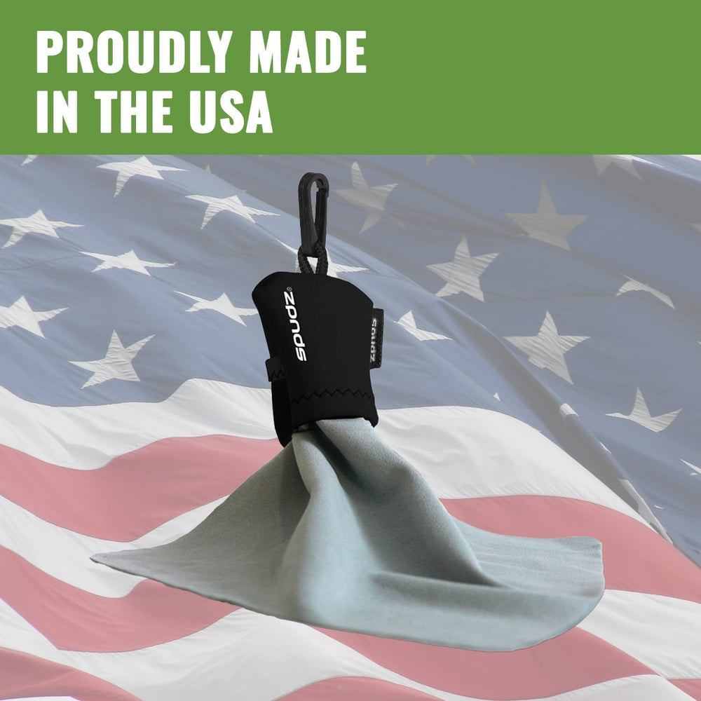 Plastic travel clip attached to neoprene pouch