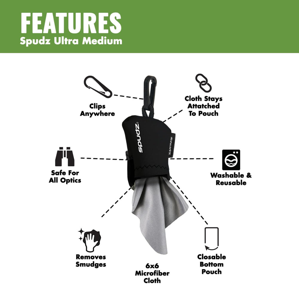SPUDZ Ultra Variety Pack with black microfiber towel in neoprene pouch